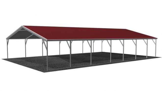26'x60' Carport Canopy Kit RV Garage Boat Shade Poles for Legs/Roof not included 