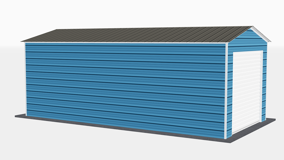 Residential Style 12x25' Metal Garage with 140 MPH/30 PSF certification. This 12' wide and 25' long Residential style garage has enclosed walls with roll-up door(s). This carport garage building is built with 2.5" 14 Gauge Galvanized Tubing.