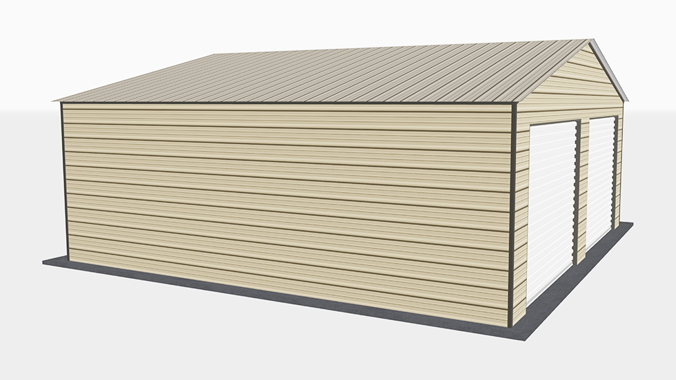 Protect your cars, boats, trucks, & other vehicles from harsh weather with this 26 feet wide double car enclosed steel garage suitable for 2 cars.