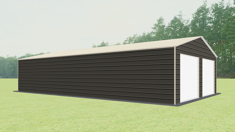 Residential Style 26x45' Metal Garage with 140 MPH/30 PSF certification. This 26' wide and 45' long Residential style garage has enclosed walls with roll-up door(s). This carport garage building is built with 2.5" 14 Gauge Galvanized Tubing.