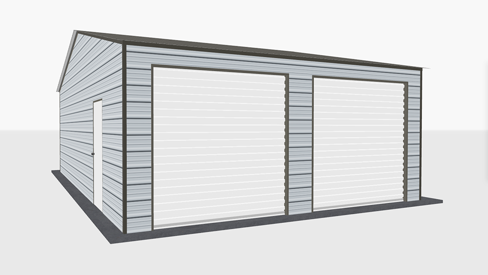 Protect your cars, boats, trucks, & other vehicles from harsh weather with this 28 feet wide double car enclosed steel garage suitable for 2 cars.