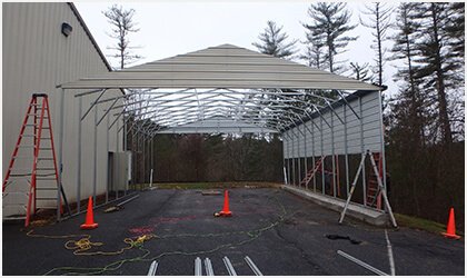 18x21 Vertical Roof Carport Process 2