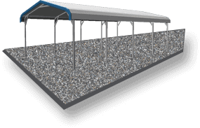 12x21 A-Frame Roof Garage Gravel