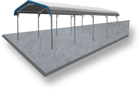 18x21 Vertical Roof Carport Concrete