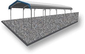 18x31 Vertical Roof RV Cover Gravel