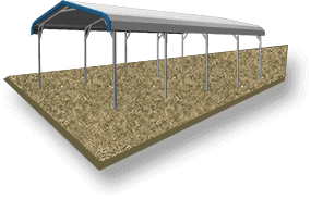 18x31 Vertical Roof RV Cover Ground